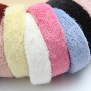 Factory sells colorful hair plush tie elastic creative fluffy fashion hair hoop woman hairband girls headbands fur headband