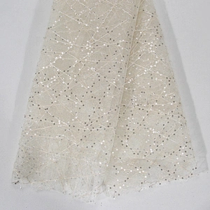Kavatar Wholesale Customized Glitter Bling Velvet Fringe Sequin Fabric african lace fabrics