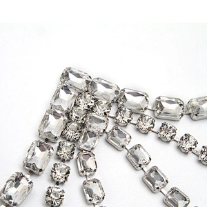 Wholesale Women Evening Party Dress Rhinestone Chain Trim crystal chain trim apparel Accessories