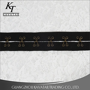 Hot selling Copper hook and eyelet herringbone tape, Hook and eyelet Copper tape trimming Eyelet belt