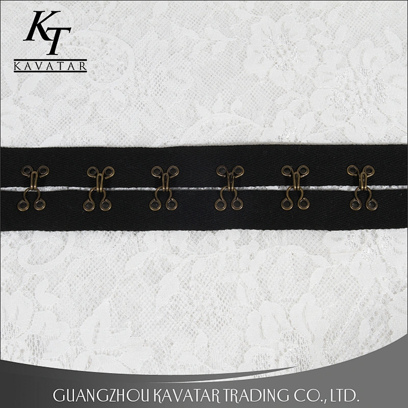 Hot selling Copper hook and eyelet herringbone tape, Hook and eyelet Copper tape trimming Eyelet belt