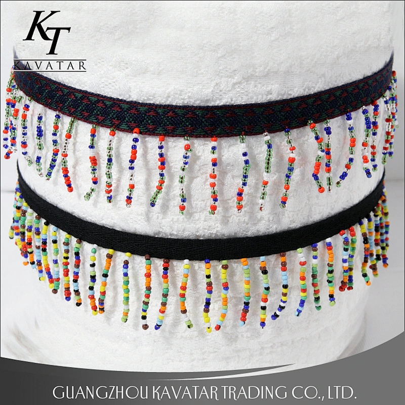 High quality handmade beaded fringe for decorative garment