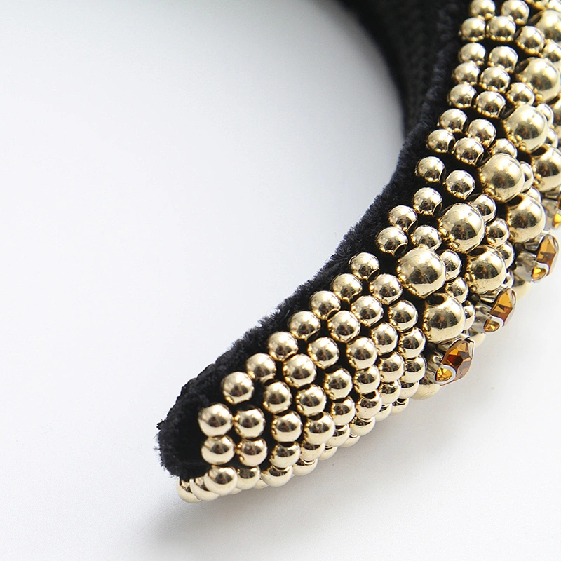 Wholesale Women High quality fashion headbands with rhinestones Hairbands Gold Headband