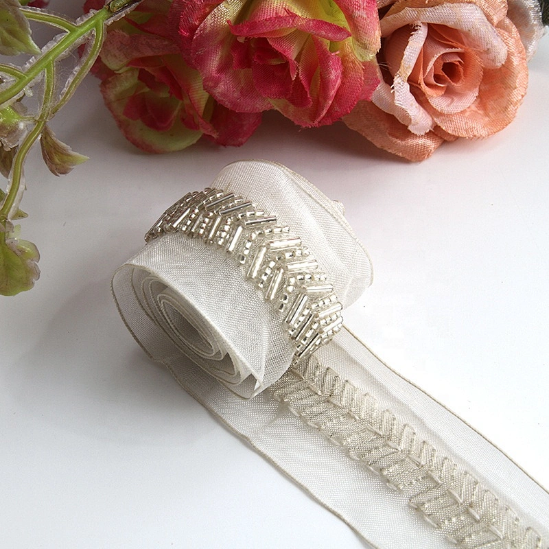beaded trim by the yard for dresses  rhinestone beaded glass trim