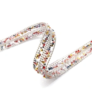 wholesale hot fix tape with rhinestone hot fix trimming chain glitter trim for DIY garment dresses Accessories