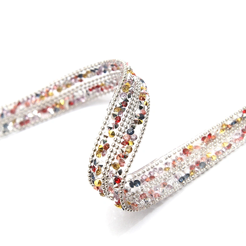 wholesale hot fix tape with rhinestone hot fix trimming chain glitter trim for DIY garment dresses Accessories