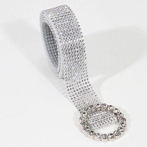 Trendy Heart Shape Buckle Crystal Rhinestone Waistband for Fashion Garments