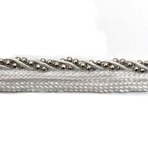 Wholesale Chain lace trim beaded 0.8 cm Sew-On lace trim Ribbons Lace trimmings for clothes  Accessories Polyester  Cotton