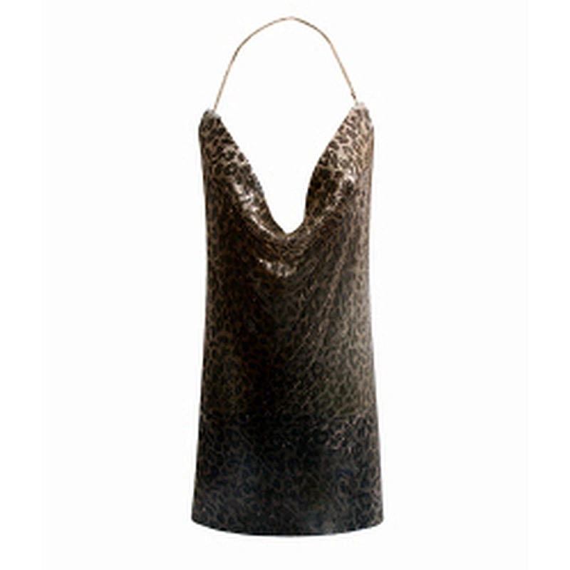 New Design Women Casual Skirt Dress sexy lady backless party dress fashion clothing Aluminum Mesh  Mini Dress allure couture