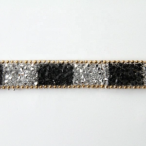 Kavatar Hotfix trimming rhinestone hot fix banding Copper chain rhinestone transfer tape iron trimming