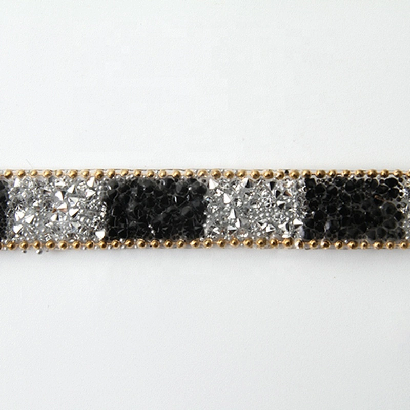 Kavatar Hotfix trimming rhinestone hot fix banding Copper chain rhinestone transfer tape iron trimming
