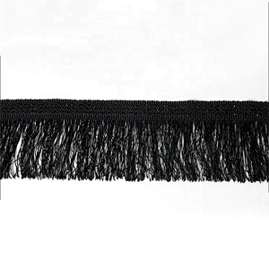 Kavatar Black Tassel Fringe 100% Polyester Lace Trim For Clothes