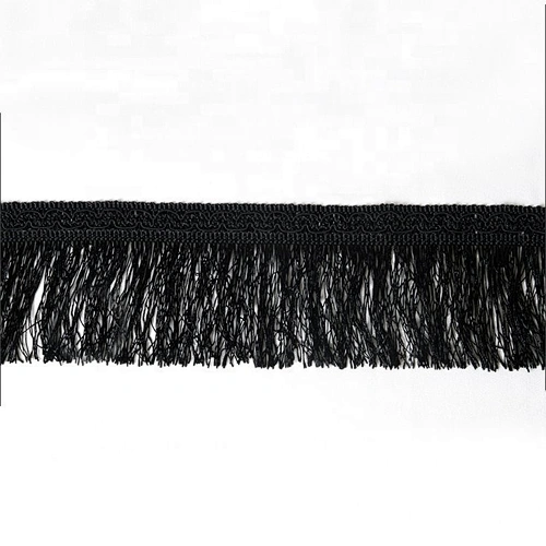 Kavatar Black Tassel Fringe 100% Polyester Lace Trim For Clothes