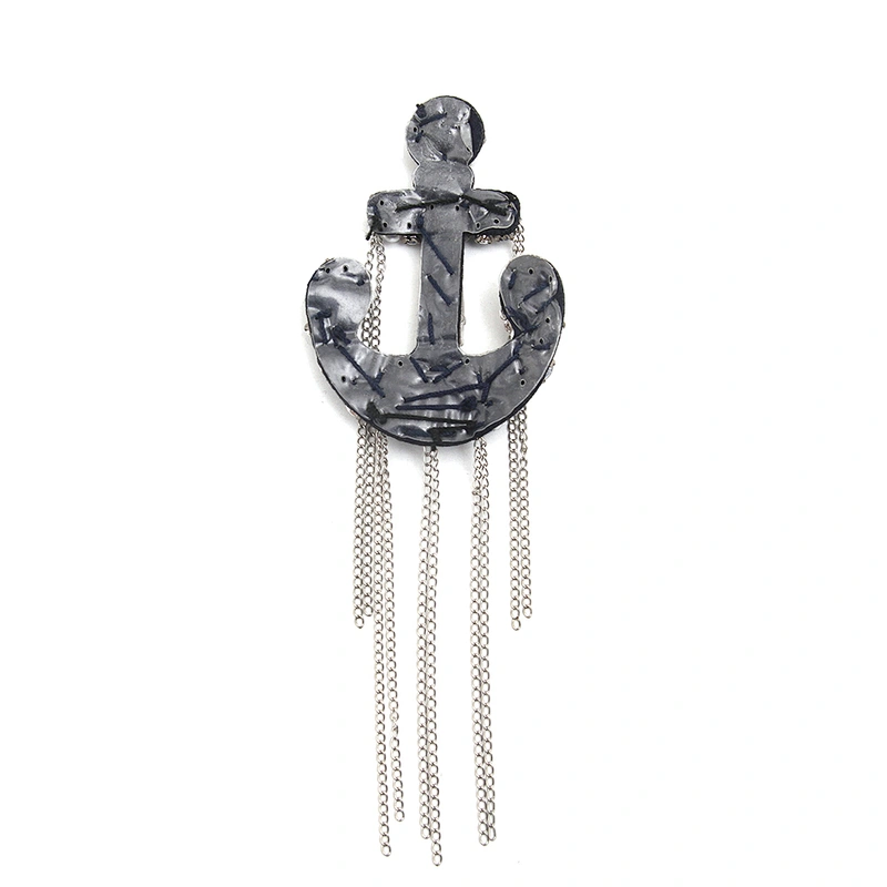 wholesale  designer badges cloth stickers Sew on for clothing accessories decoration 3D patch  rhinestone Metal Chain Tassel