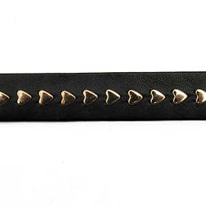 wholesale garment rivets Trimming PU trim Heart-shaped Sew on fabric Design rivets for bags fashion custom flat rivet studs