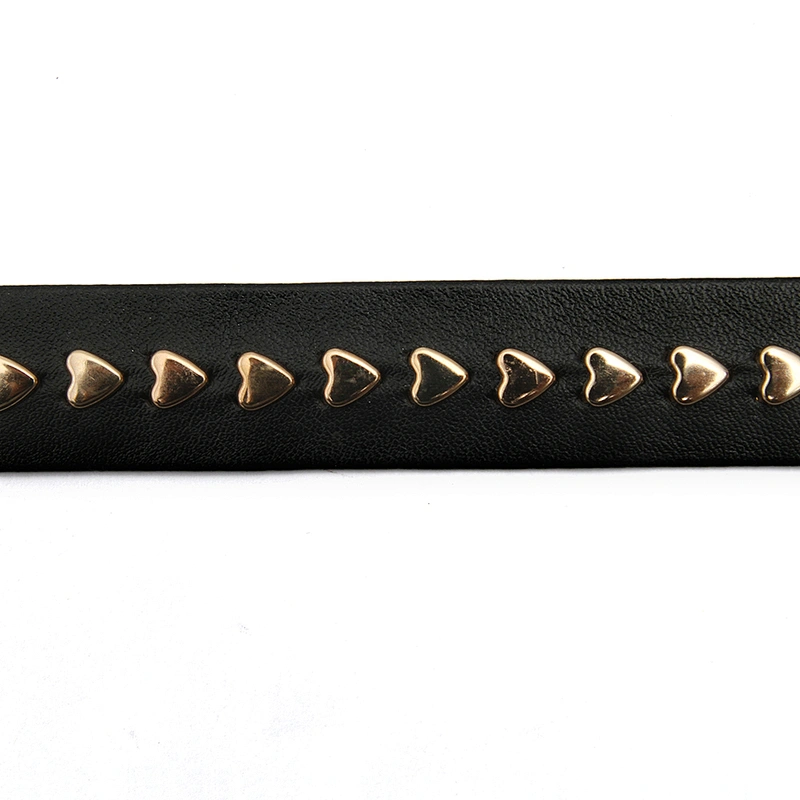 wholesale garment rivets Trimming PU trim Heart-shaped Sew on fabric Design rivets for bags fashion custom flat rivet studs