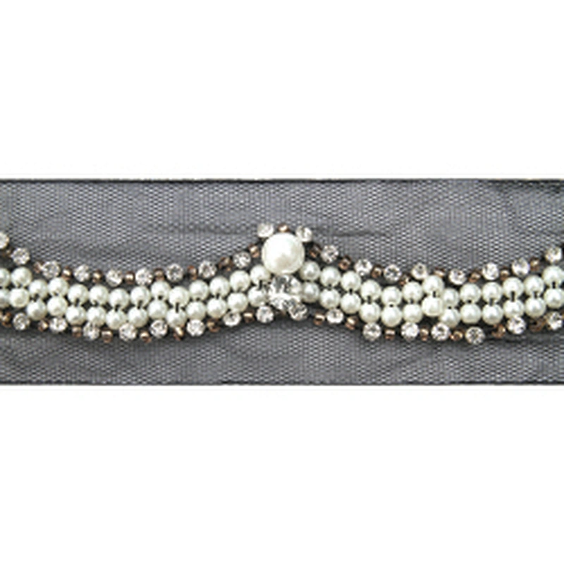 kavatar  wholesale new Handmade Bead lace Embroidered Tulle Trim wedding with Accessories Beads Crystals & Rhinestones