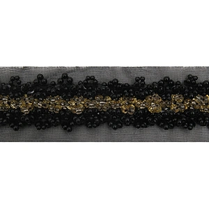 kavatar  wholesale new Handmade Bead lace Embroidered Tulle Trim wedding with Accessories Beads Rhinestones