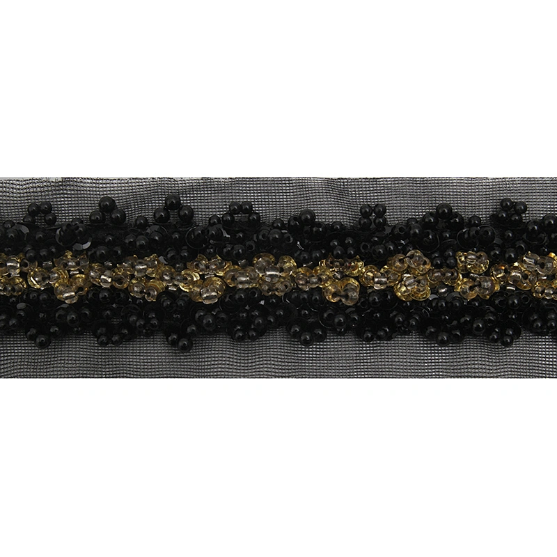 kavatar  wholesale new Handmade Bead lace Embroidered Tulle Trim wedding with Accessories Beads Rhinestones