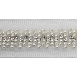 kavatar  wholesale new Handmade Bead lace Embroidered Tulle Trim wedding with Accessories Beads Crystals & Rhinestones