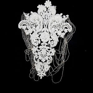 Christmas Cherry Flower Decorative Sew on Rhinestone Beaded Patches Wholesale patches for clothing