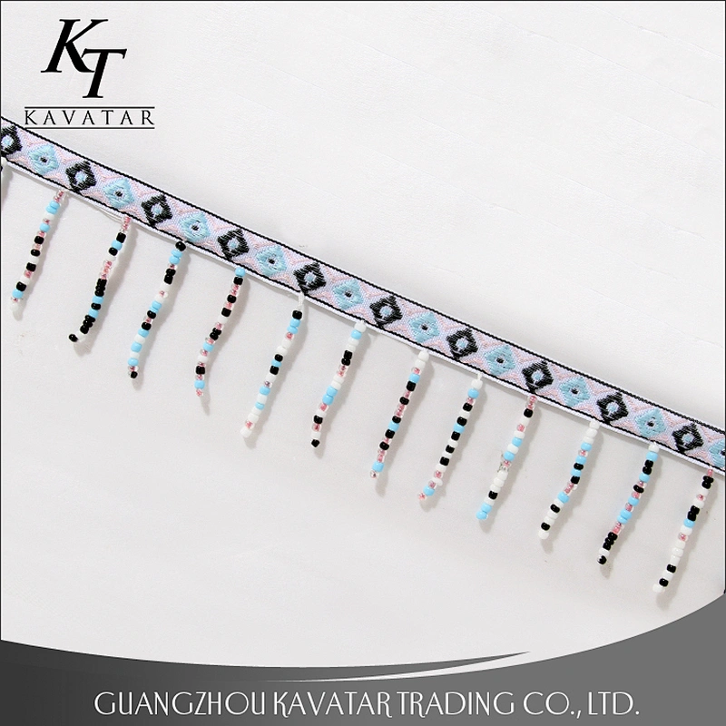 High quality handmade beaded fringe for decorative garment