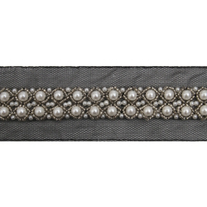 kavatar  wholesale new Handmade Bead lace Embroidered Tulle Trim wedding with Accessories Beads Rhinestones