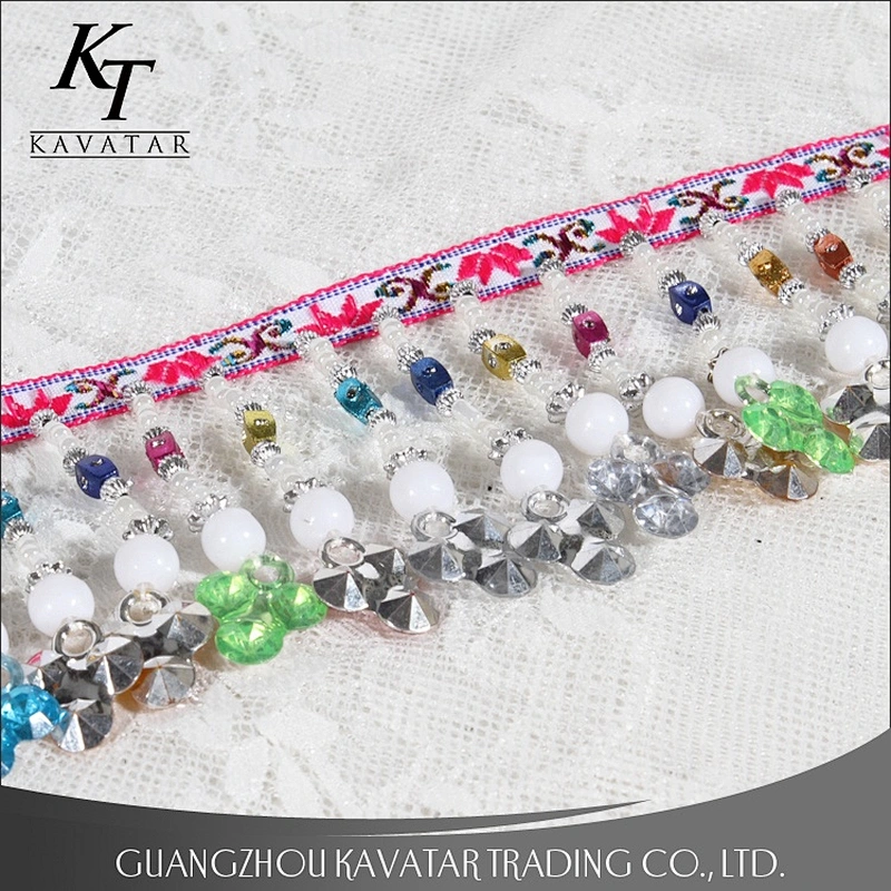 New Design Plastic Bead Fringe Trim For Decoration Curtains