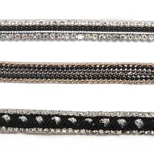 wholesale hot fix tape with rhinestone hot fix trimming chain glitter trim for DIY garment dresses Accessories