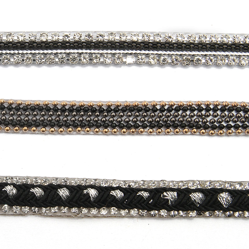 wholesale hot fix tape with rhinestone hot fix trimming chain glitter trim for DIY garment dresses Accessories