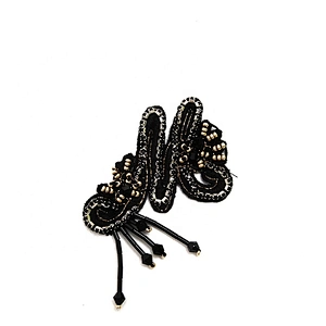 Christmas Cherry Flower Decorative Sew on Rhinestone Beaded Patches Wholesale patches for clothing