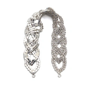 Wholesale Women Evening Party Dress Camisole  Plated tassel fringe alloy Rhinestone Chain Trim Bra Crystal Shoulder Strap
