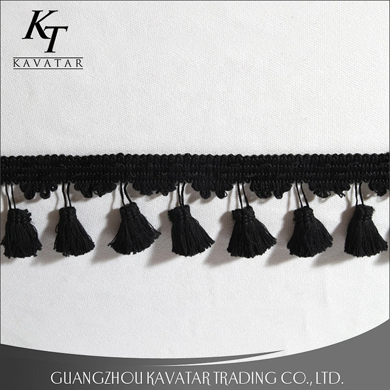 Kavatar Fashion Easy To Match Black Tassel Fringe For Garment Accessories