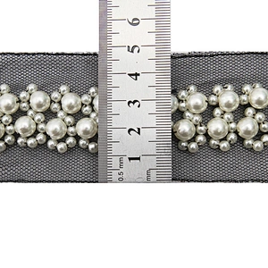 kavatar  wholesale new Handmade Bead lace Embroidered Tulle Trim wedding with Accessories Beads Crystals & Rhinestones