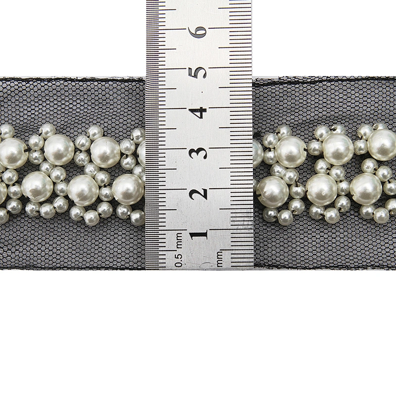 kavatar  wholesale new Handmade Bead lace Embroidered Tulle Trim wedding with Accessories Beads Crystals & Rhinestones