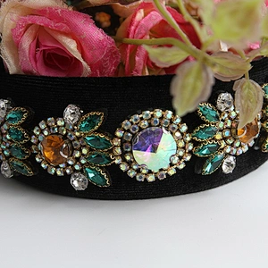 Fashion Wholesale pineapple Rock Candy Velvet Crown velvet Headband Hairbands women designer hairband