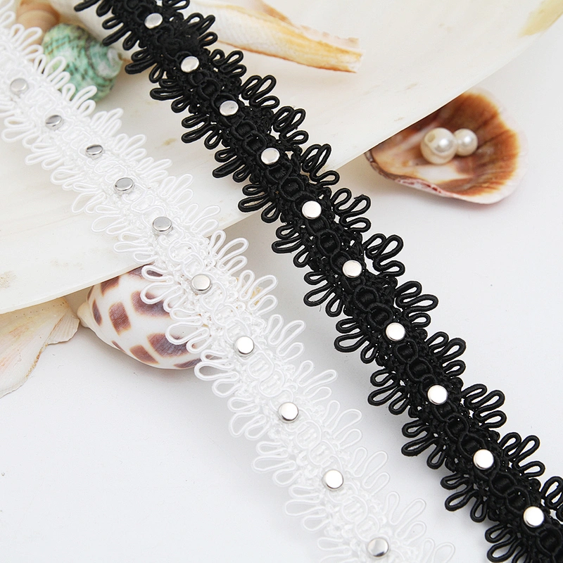 wholesale garment rivets Trimming lace trim fabric Design rivets for bags fashion custom crystal flat rivet studs