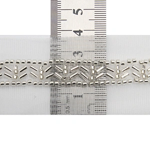 Wholesale Embroidery beaded lace trim 3.7 cm Mesh fabric lace trims beautiful White Accessories for dress 3D wedding Designer