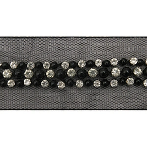 kavatar  wholesale new Handmade Bead lace Embroidered Tulle Trim wedding with Accessories Beads Crystals & Rhinestones