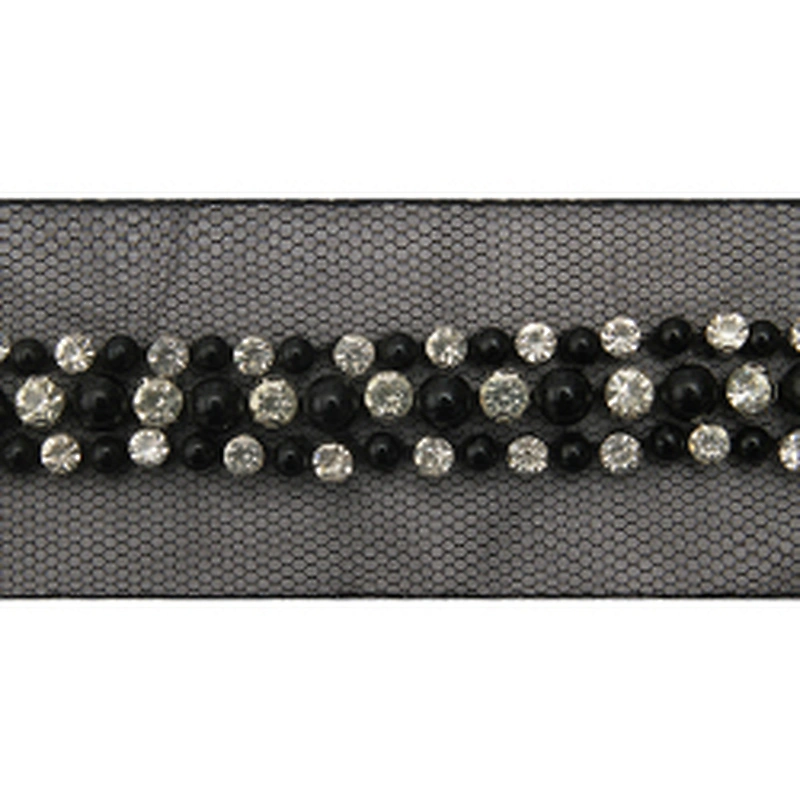 kavatar  wholesale new Handmade Bead lace Embroidered Tulle Trim wedding with Accessories Beads Crystals & Rhinestones