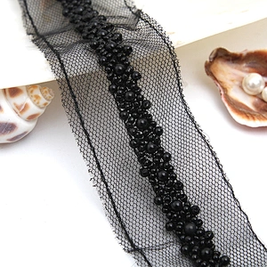kavatar  wholesale new Handmade Bead lace Embroidered Tulle Trim wedding with Accessories Beads Crystals & Rhinestones