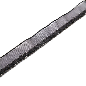 Wholesale Chain lace trim beaded 1.1 cm Sew-On lace trim Polyester net mesh Lace trimmings for clothes  Accessories