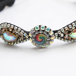 Wholesale KNOTTED CANDY JEWELED Headband Hairbands Fashion designer turband headband Custom made headband