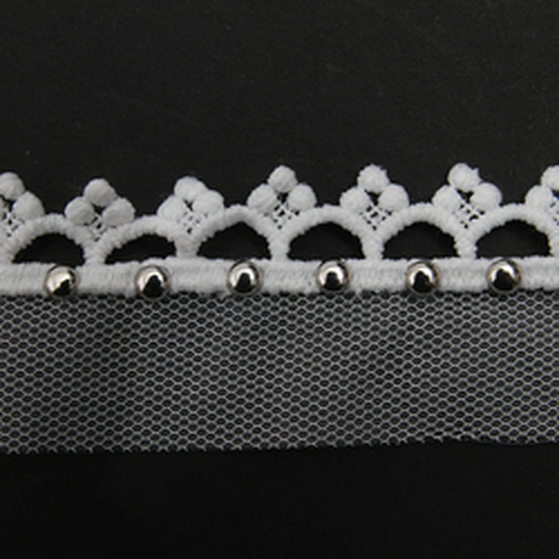 Wholesale 3cm Size Studs trim ribbon diy handmade costume dress sewing bead lace trim Design Rivets Trims