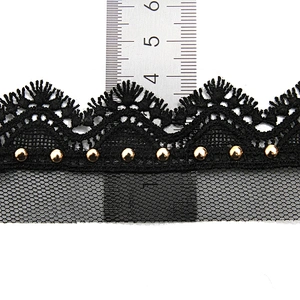 Wholesale 3.5cm Size Studs trim ribbon diy handmade costume dress sewing bead lace trim Design Rivets Trims