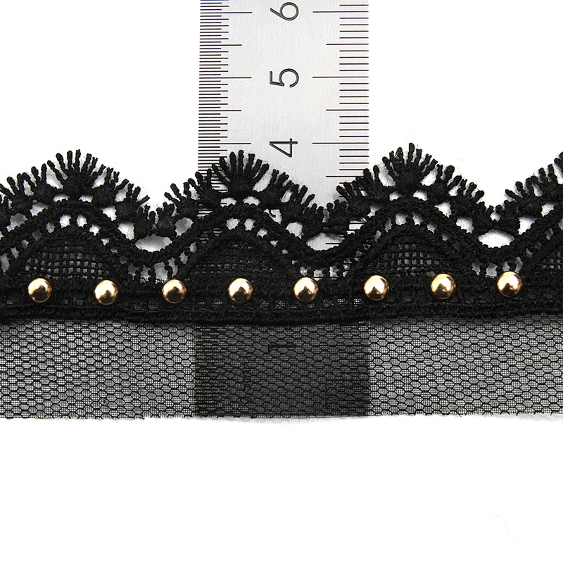 Wholesale 3.5cm Size Studs trim ribbon diy handmade costume dress sewing bead lace trim Design Rivets Trims