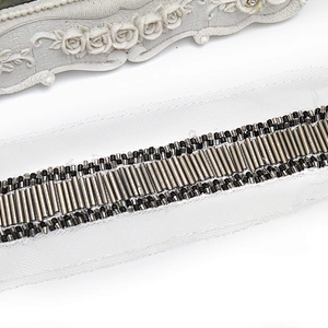 kavatar  wholesale new Handmade Bead lace Embroidered Tulle Trim wedding with Accessories Beads Rhinestones