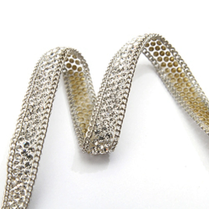 wholesale hot fix tape with rhinestone hot fix trimming chain glitter trim for DIY garment dresses Accessories
