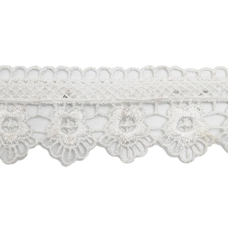 Wholesale sequins Lace Trim Water soluble lace white bridal lace trim Embroidery Sequin Tape For Dress cheap