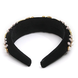 wholesale Hair Decoration Velour Crystal And Rhinestone Cup chain Decorated hair accessories Hairbands WOMEN HEADBAND